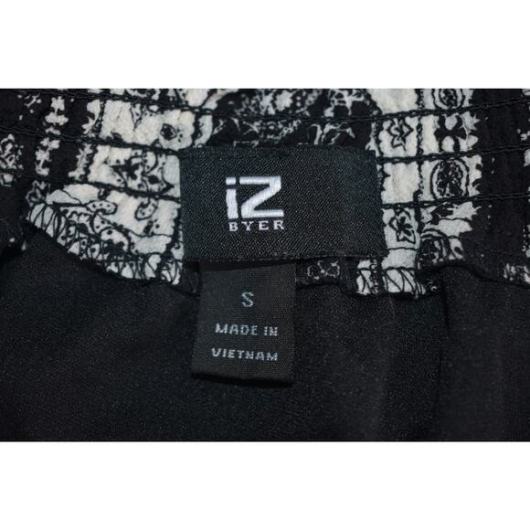 IZ Byer Black off Shoulder Top Lace Hem Size S - Picture 6 of 6